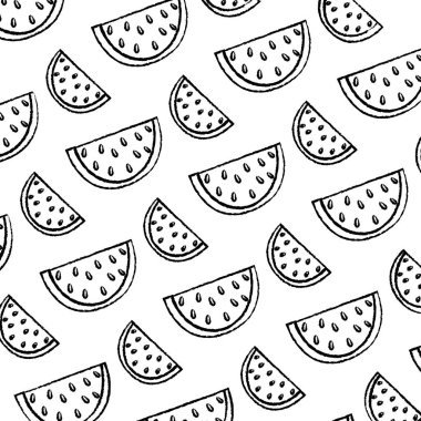 Grunge lezzetli dilim karpuz meyve arka plan vektör çizim