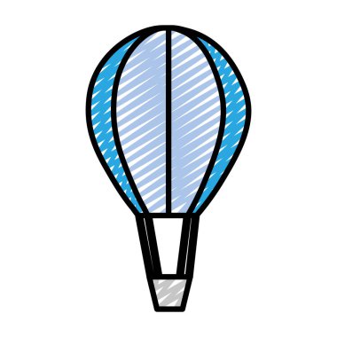 Doodle hava balon taşıma sinek stil vektör çizim