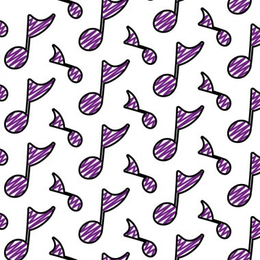 Doodle müzikal quaver Not işareti arka plan vektör çizim