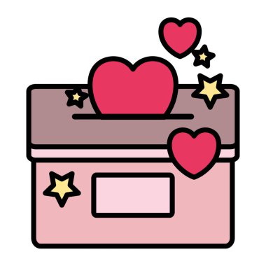 renk posta kutusu posta kalpleri ve yıldız dekorasyon vektör çizim ile