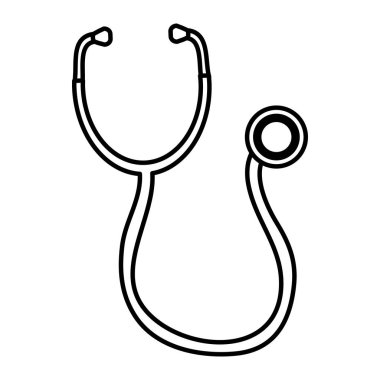 satır Doktor stetoskop enstrüman kardiyak onay vektör çizim için