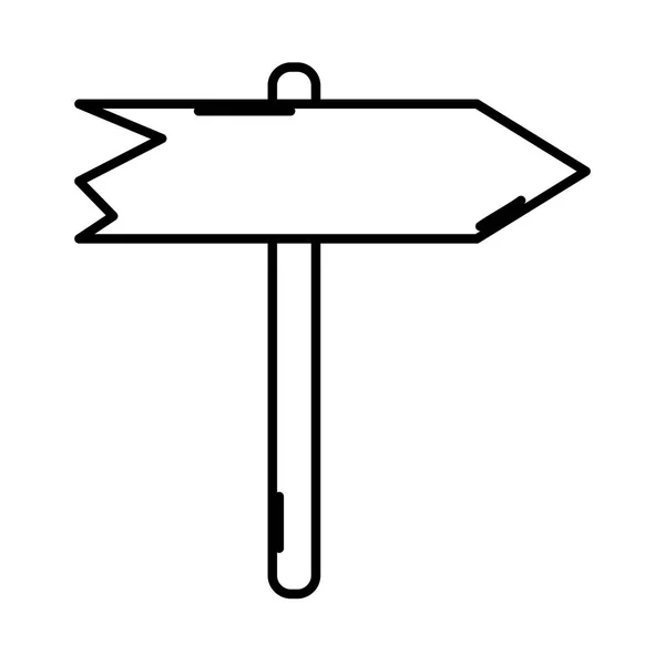 Linie Holz Straße Hinweise Wenden Symbol Vektor Illustration — Stockvektor