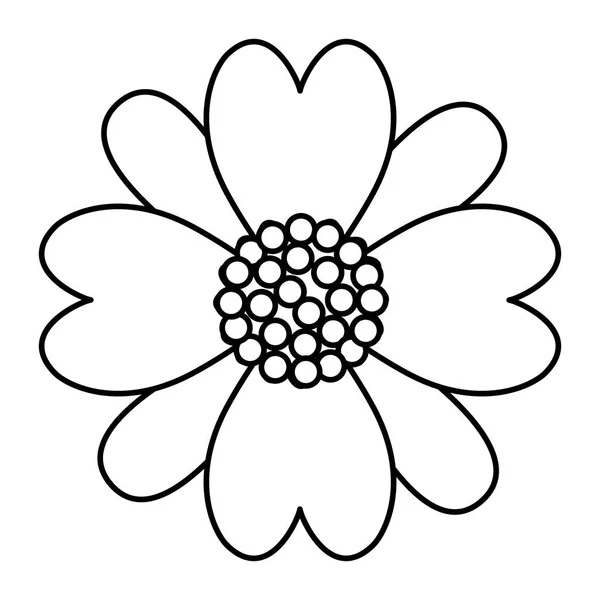 Linie Niedliche Tropische Blume Mit Blütenblättern Stil Vektor Illustration — Stockvektor