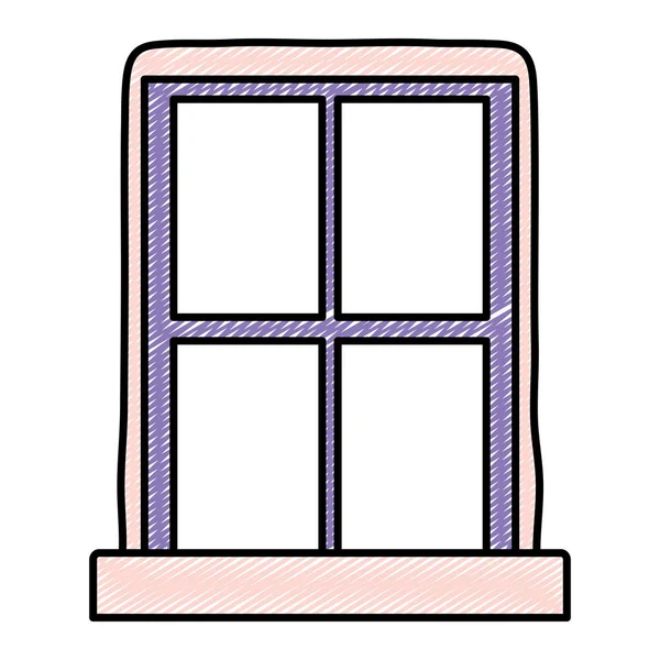 涂鸦玻璃窗家庭现代设计矢量插图 — 图库矢量图片