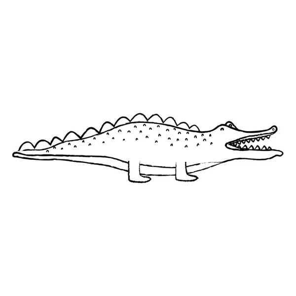 Очаровательная Векторная Иллюстрация Гигантского Крокодила — стоковый вектор