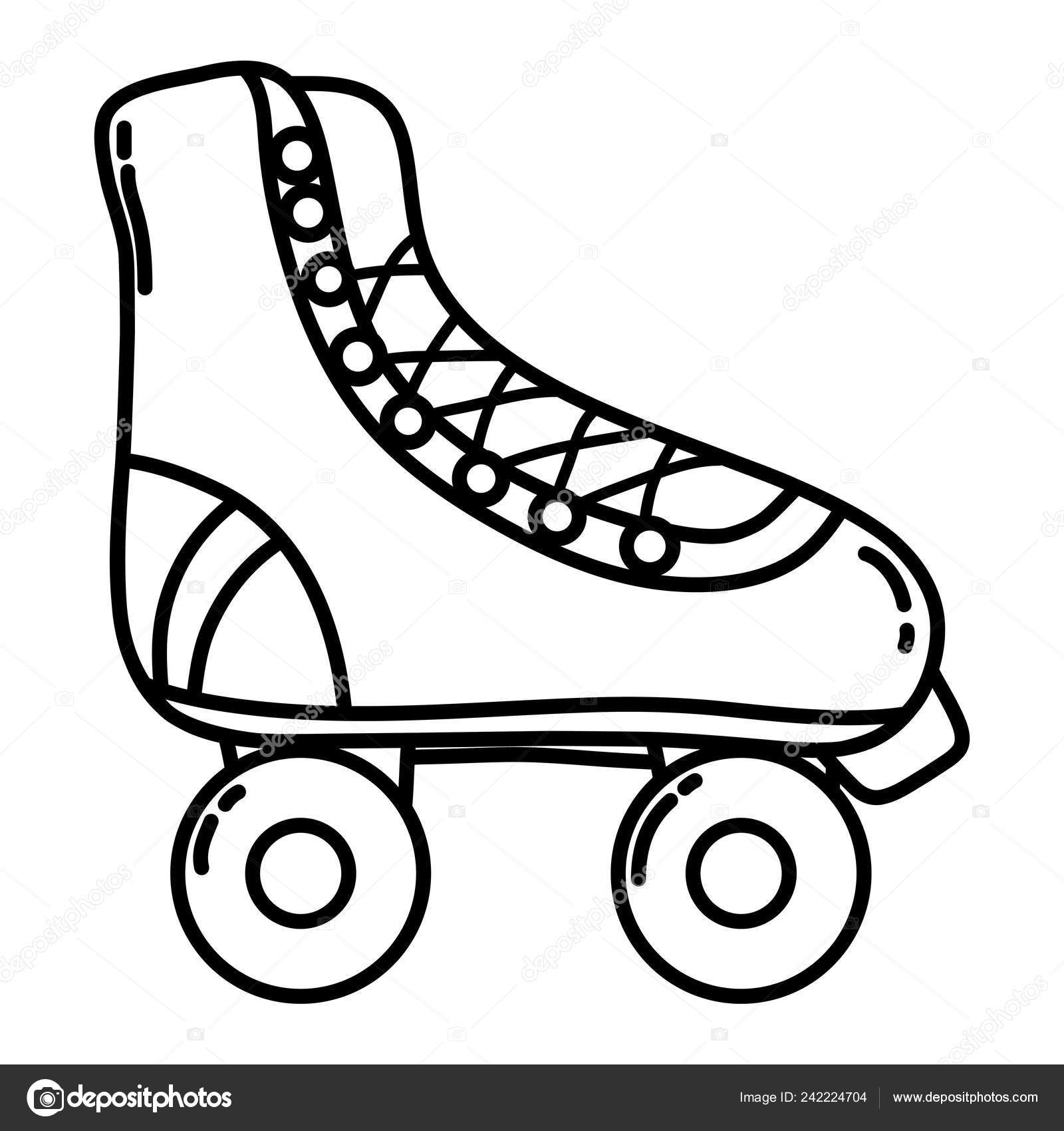Line Fun Roller Skate Shoes Style Vector Illustration Stock Vector Image by ©stockgiu 242224704