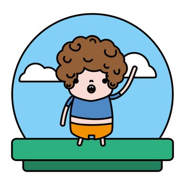 tişört ve pantolon manzara vektör çizim içinde renk ihale çocuk