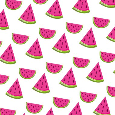 dilim karpuz tropikal meyve arka plan vektör çizim
