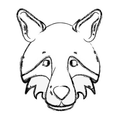 Şekil şirin kurt baş vahşi hayvan vektör çizim