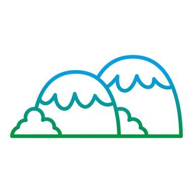 bozulmuş satır şirin egzotik dağlar çalılar bitki vektör çizim ile