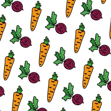 renk sağlıklı havuç ve soğan sebze arka plan illüstrasyon vektör