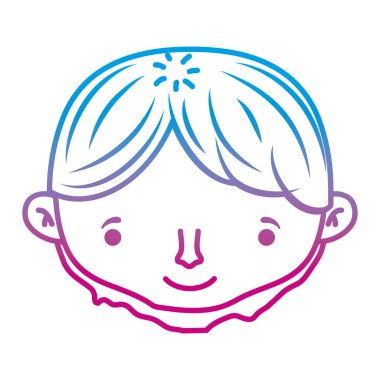 satır mutlu adam kafa kısa saç modeli vektör çizim ile bozulmuş