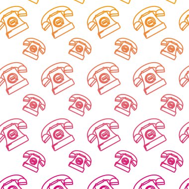 bozulmuş çizgi retro yüzük telefon arka plan vektör çizim