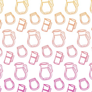 arka plan vektör çizim bozulmuş satır suyu içecek kristal kavanozlar