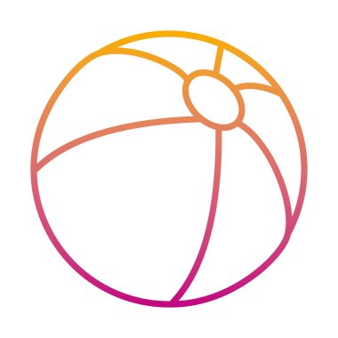 satır plaj topu şişme oyuncak yaz vektör çizim, bozulmuş