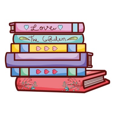 edebiyat kitapları eğitim bilgi nesne vektör çizim