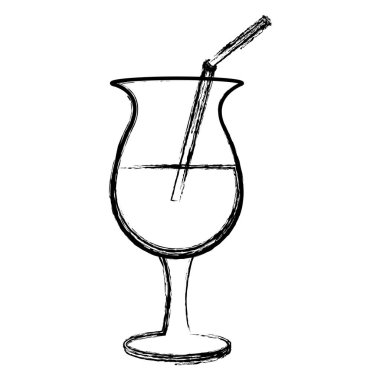 Grunge taze yüzlü tatlı içecek cam vektör çizim