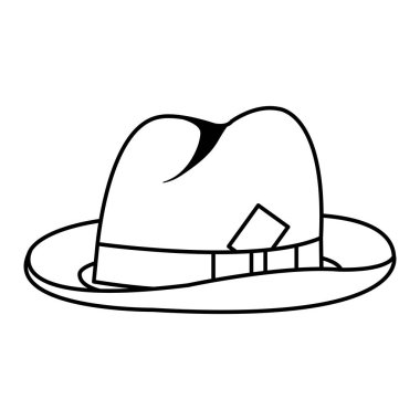 satır zarif adam şapka nesne stili vektör çizim