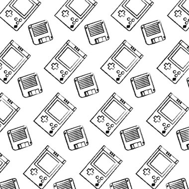 Grunge retro tetris disket arka plan vektör çizim ile el