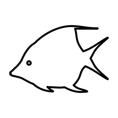 satır tropikal melek balık doğa hayvan vektör çizim