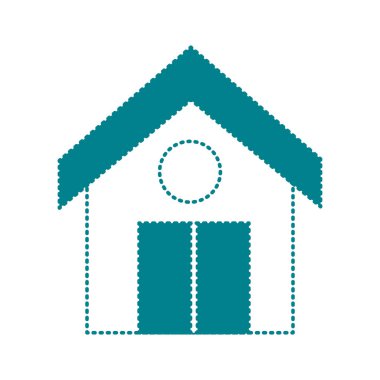 çatı ve kapı tasarım vektör çizim ile noktalı şekil temiz ev