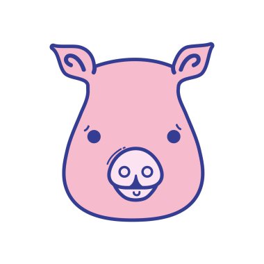 sevimli domuz kafa vahşi hayvan vektör çizim