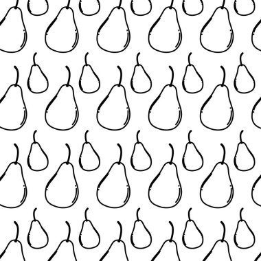 satır lezzetli armut organik meyve arka plan vektör çizim