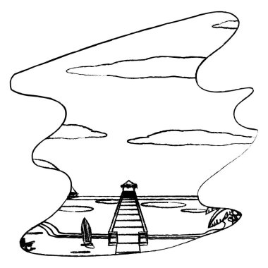 Grunge ahşap teyakkuz havlu plaj ve bahar vektör çizim