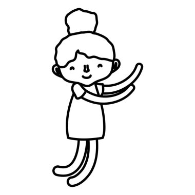 uyku ve vektör çizim ayakta satır güzel çocuk kız