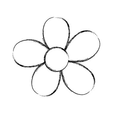 Grunge güzel çiçek yaprakları doğa stil vektör çizim ile