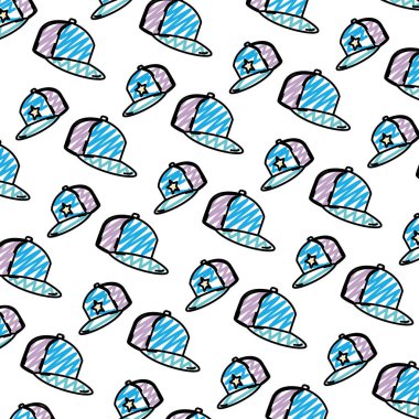 Doodle moda kap aksesuar yıldız arka plan vektör çizim ile
