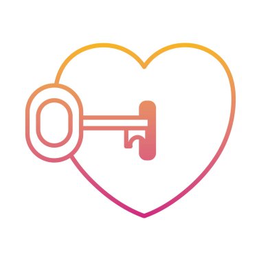 satır güzel kalp asma kilit vektör çizim içinde anahtar erişimi olan bozulmuş