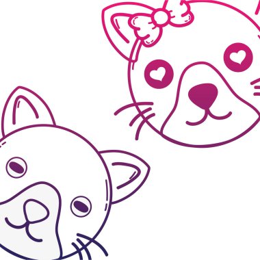 satır şirin kedi kaç hayvan birlikte vektör çizim