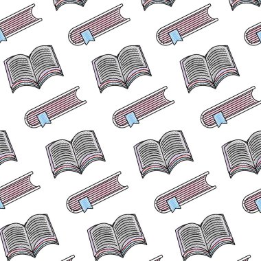Kitaplar nesne bilgi stil arka plan vektör çizim doodle