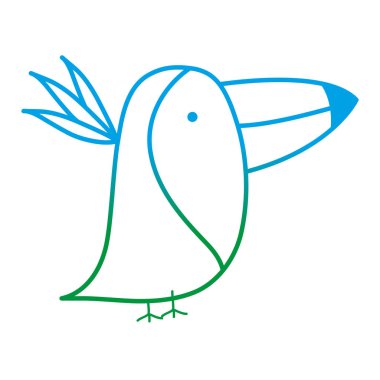 bozulmuş çizgi çok güzel toucan vahşi hayvan yaratık vektör çizim