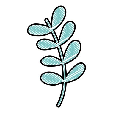 tropikal şube egzotik bitki yaprakları vektör çizim doodle