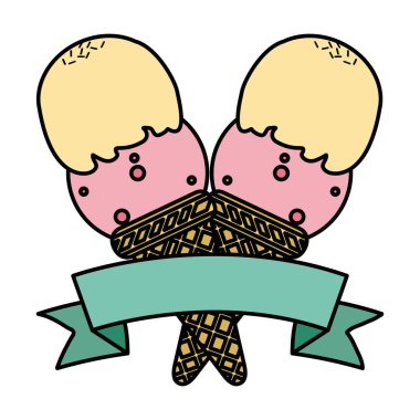 dondurmalar iki topları ve kurdele ile illüstrasyon vektör