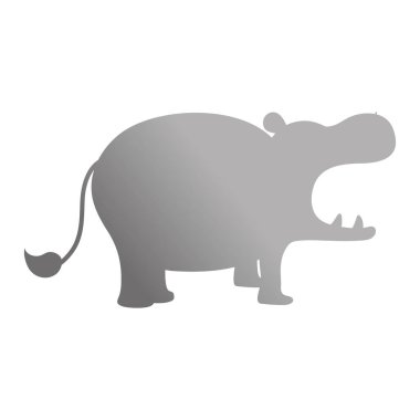 siluet su aygırı safari vahşi hayvan vektör çizim