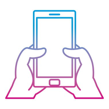 satır eller smartphone teknoloji iletişim iletiyi vektör çizim ile bozulmuş