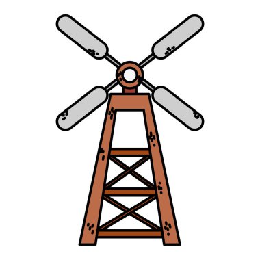 renk doğa yel değirmeni organik tarım çiftlik vektör çizim