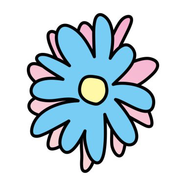 tropikal yaprakları ile güzel çiçek renk tasarlamak vektör