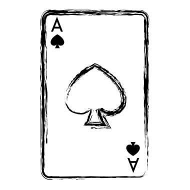 Grunge A mızrakları poker kart oyun vektör çizim