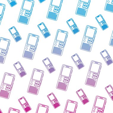 bozulmuş çizgi dijital ses kaydedici ekipman arka plan vektör çizim