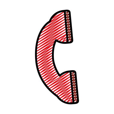 grafik telefon iletişim piktogram işareti vektör çizim doodle