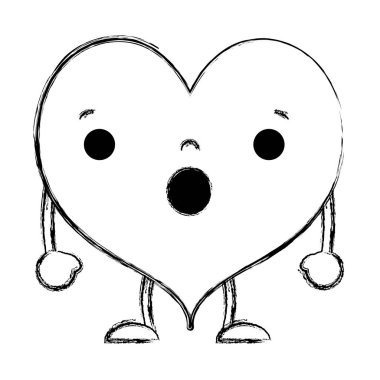 Grunge kawaii silah ile kalp şaşırttı ve bacaklar illüstrasyon vektör