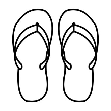 satır beach flip flop Ayakkabı stil vektör çizim