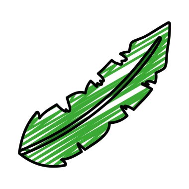 Doodle botanik egzotik yaprak doğal stil vektör çizim