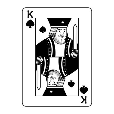 casino kart oyun vektör çizim satırı Kral maça
