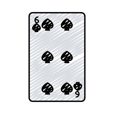 altı mızrakları casino kart oyun vektör çizim doodle