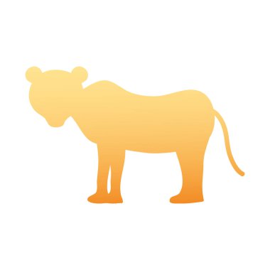 siluet dişi aslan vahşi hayvan vektör çizim